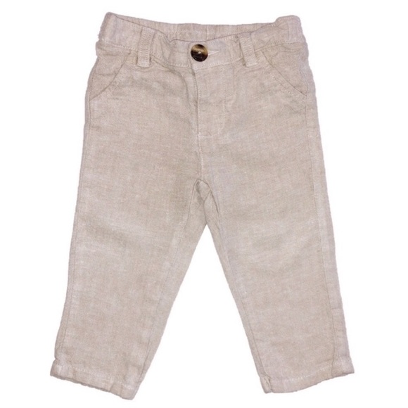 6-12M Plaid Button Down Shirt & Linen Pant - Picture 5 of 7